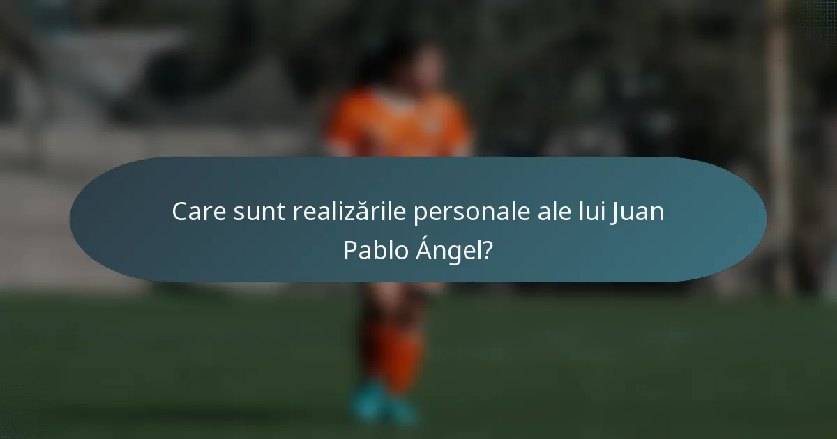 Care sunt realizările personale ale lui Juan Pablo Ángel?
