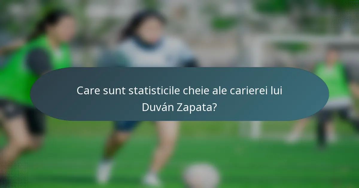 Care sunt statisticile cheie ale carierei lui Duván Zapata?