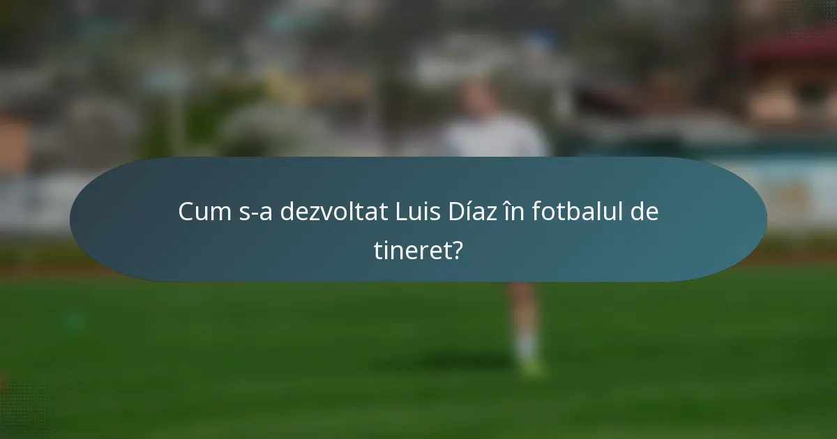 Cum s-a dezvoltat Luis Díaz în fotbalul de tineret?